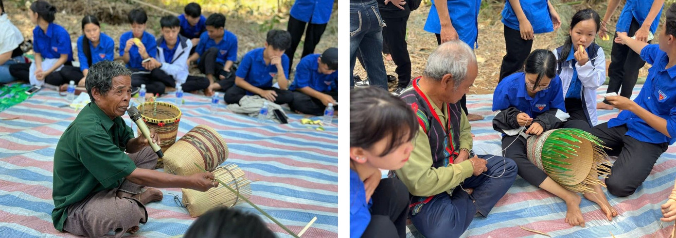 Buổi trải nghiệm dã ngoại, giao lưu với các nghệ nhân đan lát nằm trong khuôn khổ dự án. Ảnh: NVCC Buổi trải nghiệm dã ngoại, giao lưu với các nghệ nhân đan lát nằm trong khuôn khổ dự án. Ảnh: NVCC