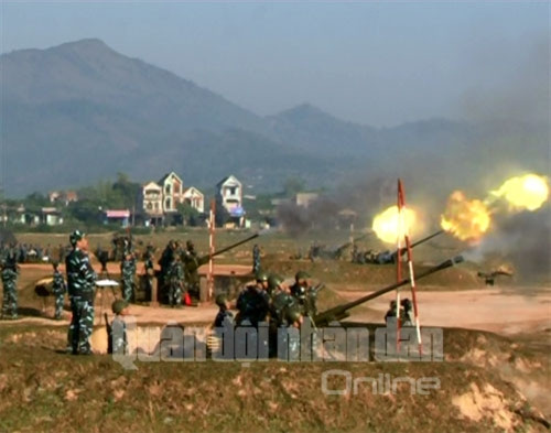 Đại đội pháo phòng không 37mm và 57mm của Trung đoàn 228, Sư đoàn 365 phối hợp tiêu diệt mục tiêu bay 