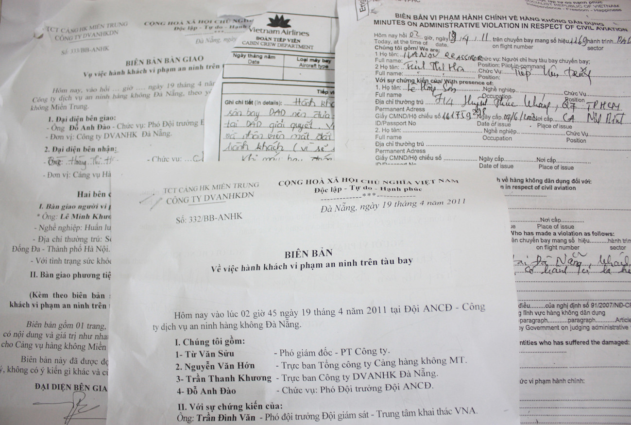 Các biên bản về vụ việc Ảnh: Nam Cường