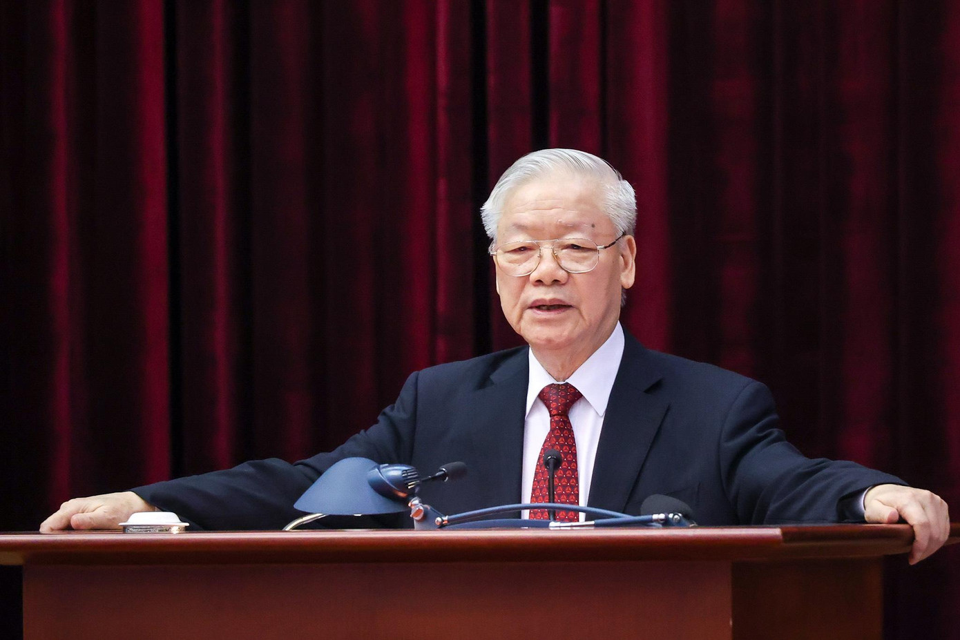 Tổng Bí thư Nguyễn Phú Trọng phát biểu tại Hội nghị (ảnh Nhật Minh)