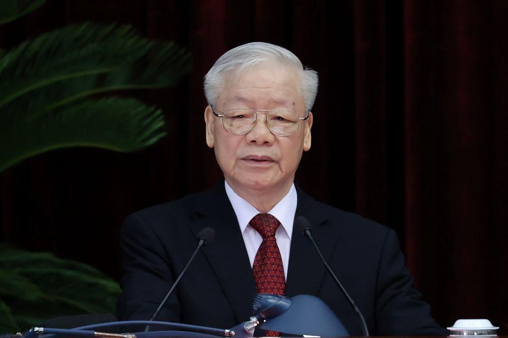 Tổng Bí thư Nguyễn Phú Trọng phát biểu khai mạc Hội nghị (ảnh Nhật Minh)