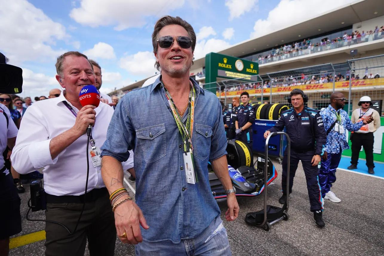 Brad Pitt bị chỉ trích vì phớt lờ Martin Brundle trên sóng trực tiếp. Ảnh: Getty Images.