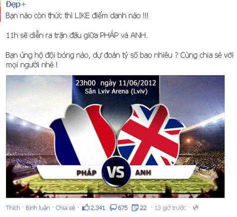 Các status trên thế giới ảo cập nhật từ trước trận đấu; đến khi kết thúc vẫn sẽ còn nhiều bình luận