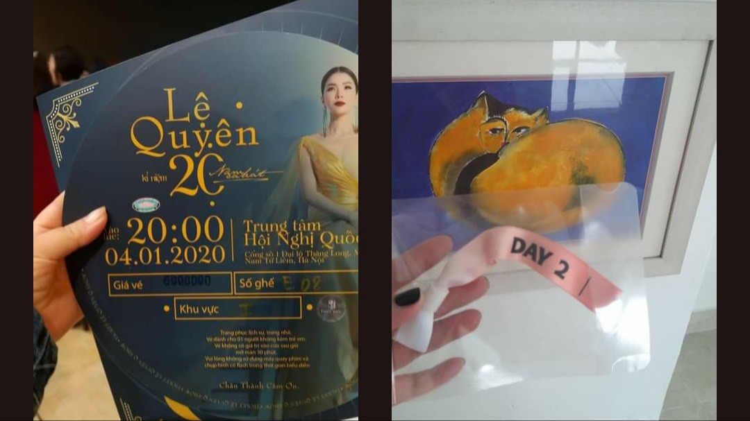 Chiếc vé to và nặng của live show Lệ Quyên cùng chiếc vòng nhỏ xinh của Hắc Hường.
