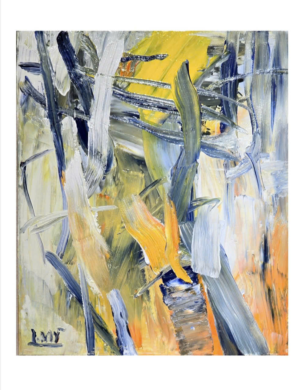 Tác phẩm Tĩnh lặng của họa sĩ Trần Lưu Mỹ, chất liệu acrylic, kích thước 50x60 cm. Tác phẩm Sau cơn mưa chiều của họa sĩ Phạm Luận, chất liệu acrylic trên vải, kích thước 62x75 cm.