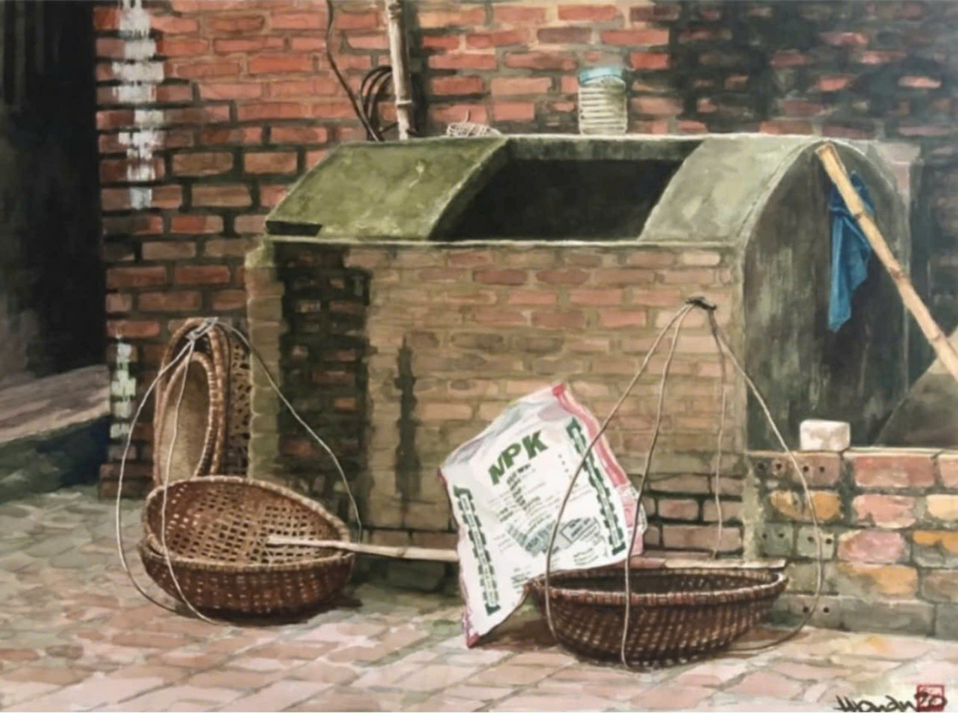 Hồng Quân nặng tình với miền Bắc. Tác giả Chú ếch con và vợ, NSƯT Phi Điểu, tập kết ra Bắc, gắn bó với miền Bắc 20 năm trời. Hồng Quân được sinh ra và lớn lên ở miền Bắc. Trong triển lãm lần này, anh giới thiệu một góc ký ức về Hà Tây (cũ).