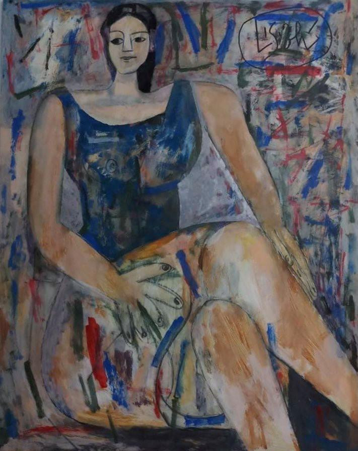 Tác phẩm “Đàn bà”, kích thước 80 cm x100 cm, chất liệu sơn dầu trên giấy của cố điêu khắc gia, họa sỹ Lê Công Thành, giá 25 triêu đồng, thuộc về Đoàn Diệu Minh. Tác phẩm “Đàn bà”, kích thước 80 cm x100 cm, chất liệu sơn dầu trên giấy của cố điêu khắc gia, họa sỹ Lê Công Thành, giá 25 triêu đồng, thuộc về Đoàn Diệu Minh.