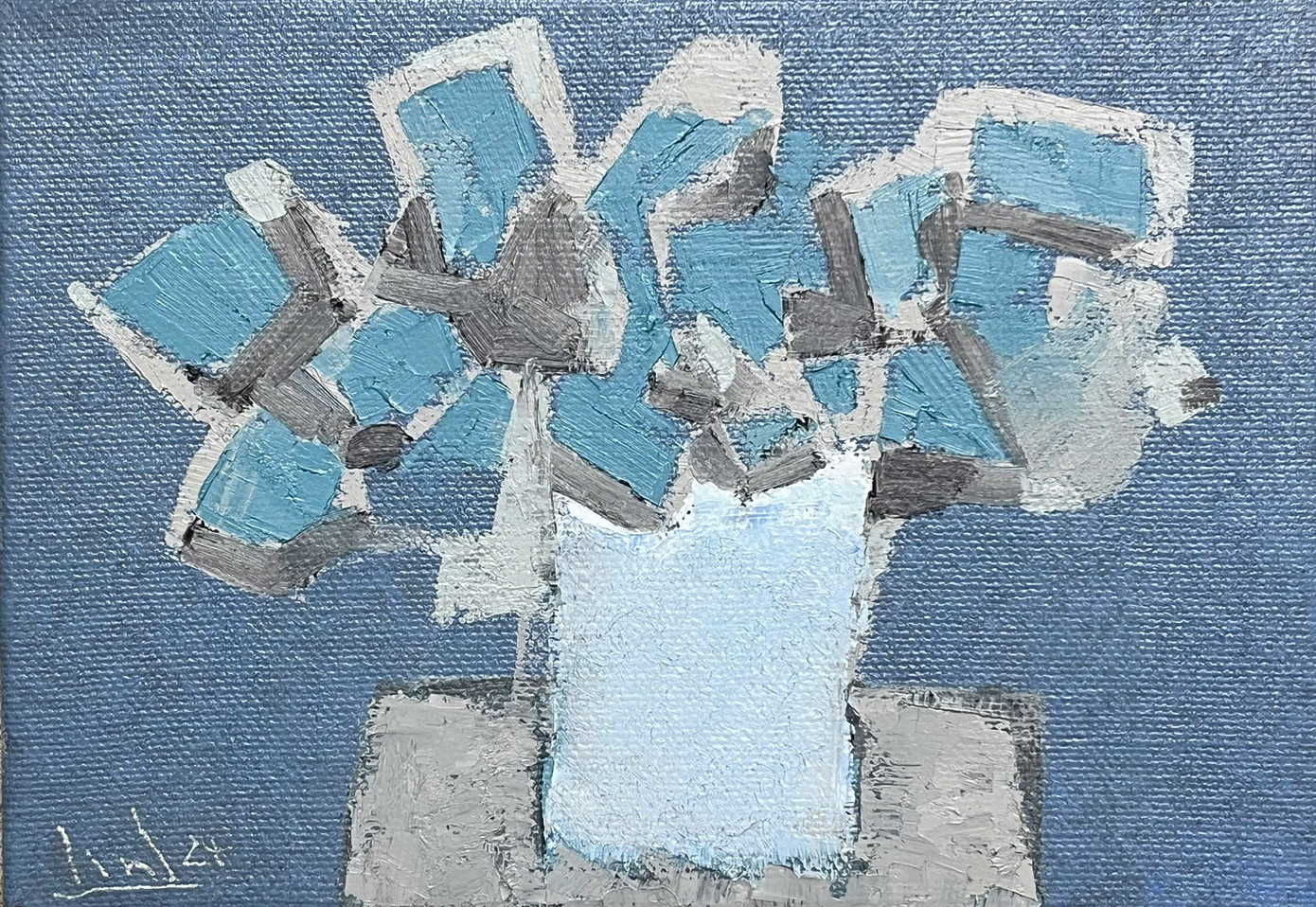 Tác phẩm Lọ hoa của hoạ sĩ Tào Linh, chất liệu sơn dầu, kích thước 35x50 cm.