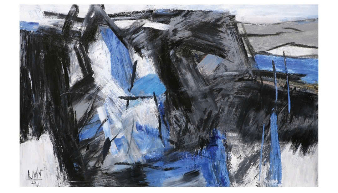 Tranh của hoạ sĩ Trần Lưu Mỹ trong triển lãm "Động và Tĩnh"