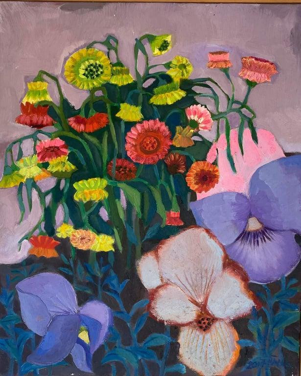 Tác phẩm “Thu sang”, kích thước 50 cm x 60 cm, chất liệu sơn dầu, của họa sỹ Đỗ Thúy Hằng, phu nhân họa sỹ Đặng Xuân Hòa, giá 35 triệu đồng, thuộc về Trương Quốc Bình. Tác phẩm “Thu sang”, kích thước 50 cm x 60 cm, chất liệu sơn dầu, của họa sỹ Đỗ Thúy Hằng, phu nhân họa sỹ Đặng Xuân Hòa, giá 35 triệu đồng, thuộc về Trương Quốc Bình.