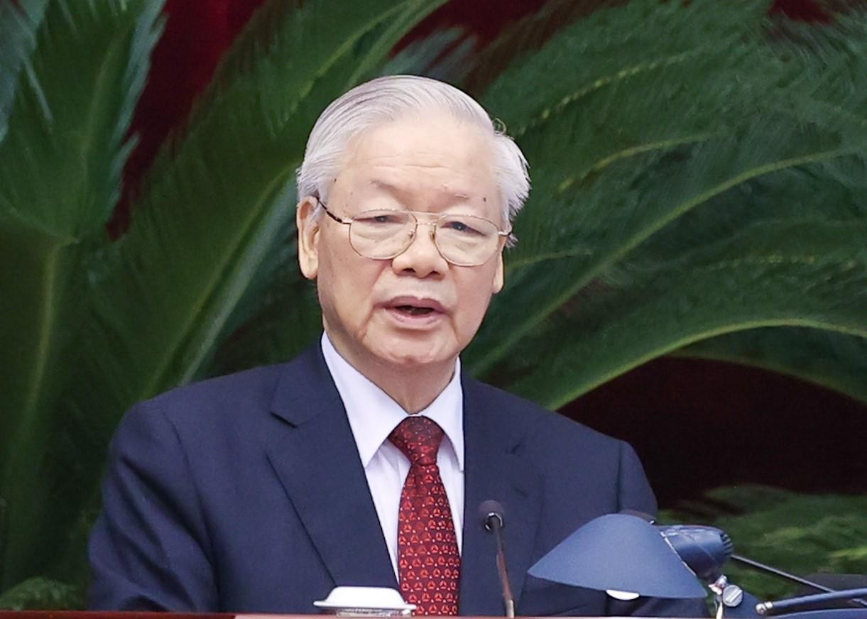 Tổng Bí thư Nguyễn Phú Trọng phát biểu tại Hội nghị. Ảnh: Nhật Minh