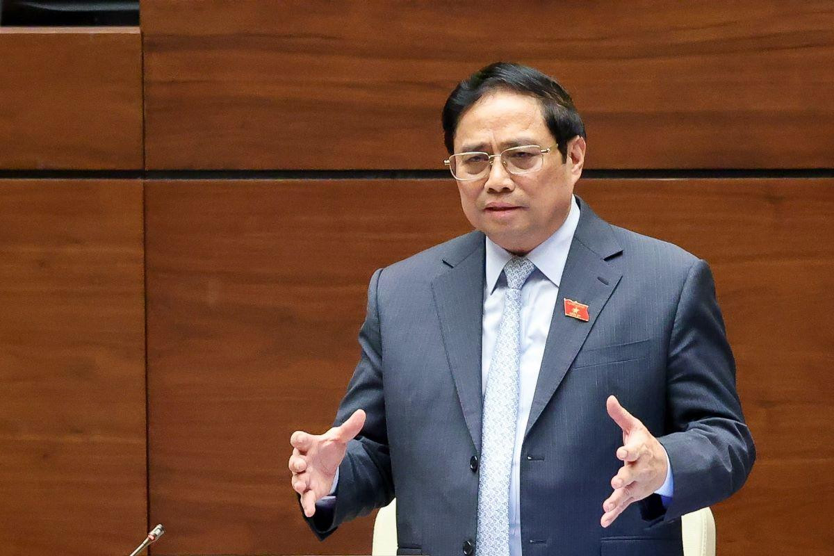 Thủ tướng Phạm Minh Chính trả lời chất vấn đại biểu Quốc hội. Ảnh: Như Ý