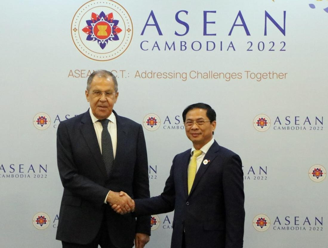 Bộ trưởng Ngoại giao Bùi Thanh Sơn và Bộ trưởng Ngoại giao Nga Sergei Lavrov.