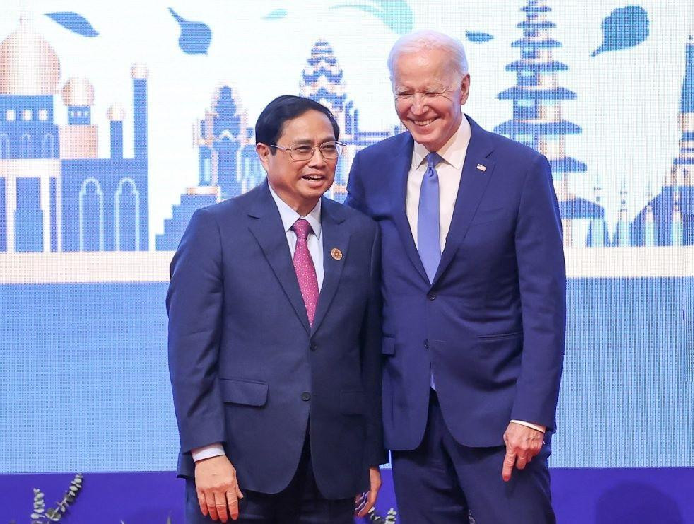 Thủ tướng Phạm Minh Chính và Tổng thống Mỹ Joe Biden. Ảnh: Nhật Bắc