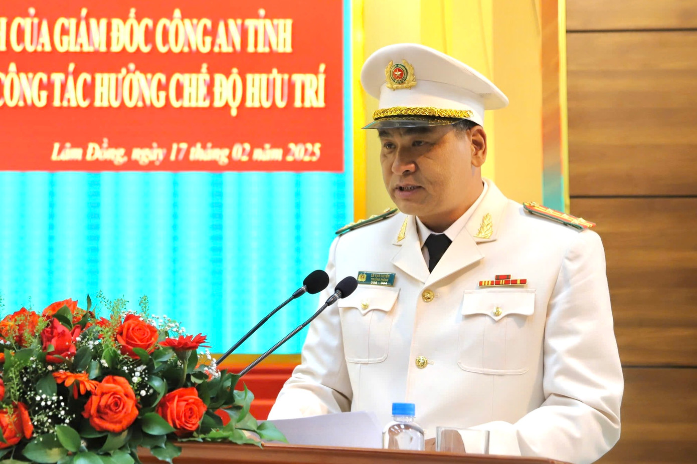 Đại tá Lê Văn Xuyên - Trưởng Phòng An ninh nội bộ phát biểu. Đại tá Lê Văn Xuyên - Trưởng Phòng An ninh nội bộ phát biểu.