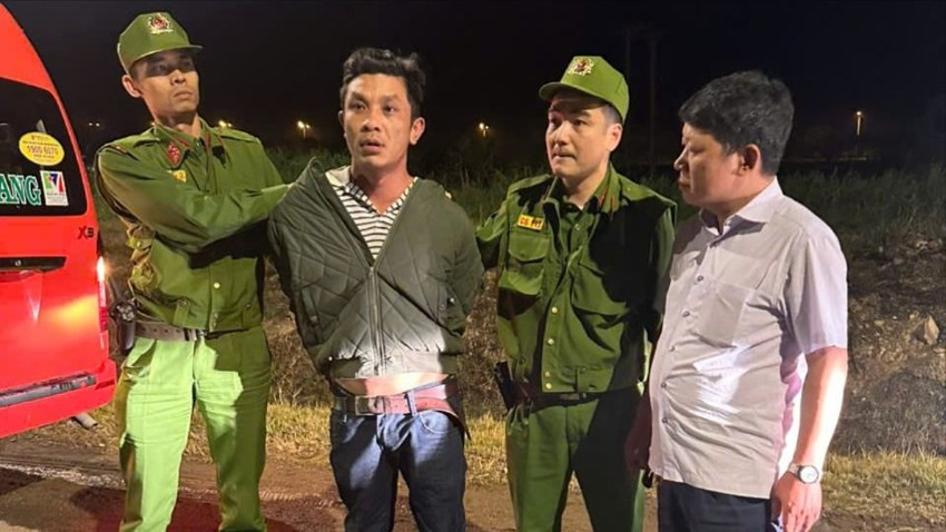 Đối tượng Lý Minh Khoa bị bắt tại huyện Đức Trọng khi đang tẩu thoát.