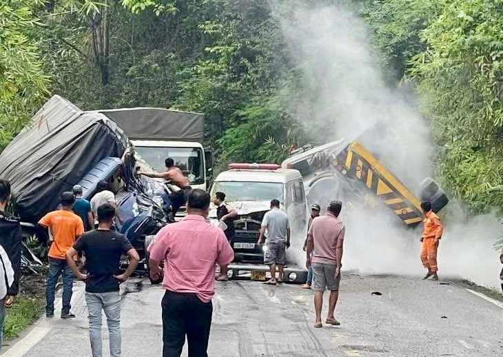 Hiện trường vụ tai nạn.