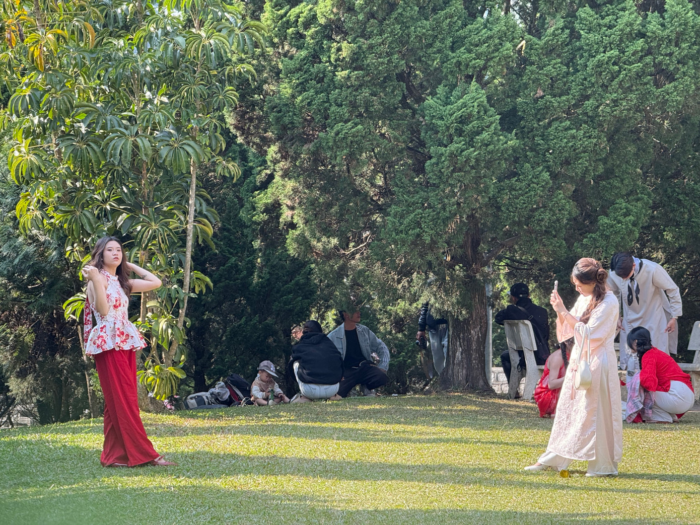 Sở hữu khuôn viên rộng hơn 6.300m², chùa Lâm Tỳ Ni có không gian yên tĩnh và thoáng đãng. Điểm nhấn là bãi cỏ rộng phía trước, cùng nhiều hàng trúc xanh rì và hai cây bồ đề cổ thụ đứng vững chãi bên chánh điện.