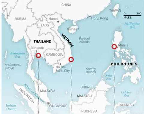 Những địa điểm mà Mỹ đang ngắm nghía ở Đông Nam Á
