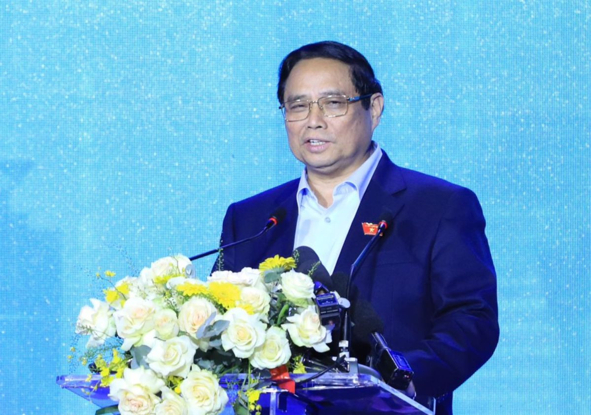 Thủ tướng Phạm Minh Chính phát biểu tại hội nghị. Ảnh: PV.
