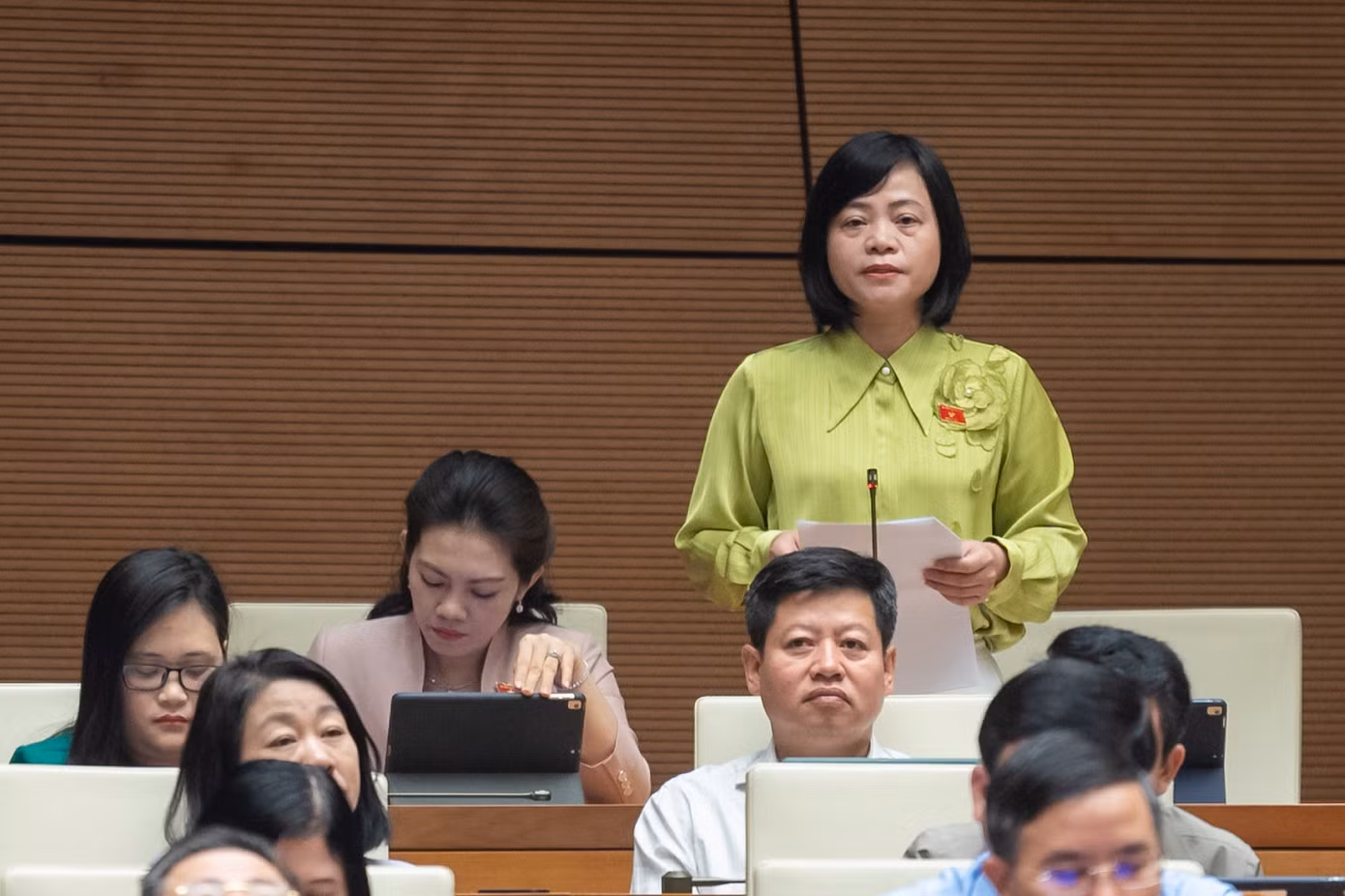 Đại biểu Nguyễn Thanh Cầm (tỉnh Tiền Giang). Ảnh Như Ý