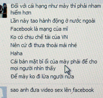 Tin nhắn và trang Facebook do Bùi Vũ Hoàng Phuơng lập ra nhằm bôi nhọ nạn nhân P