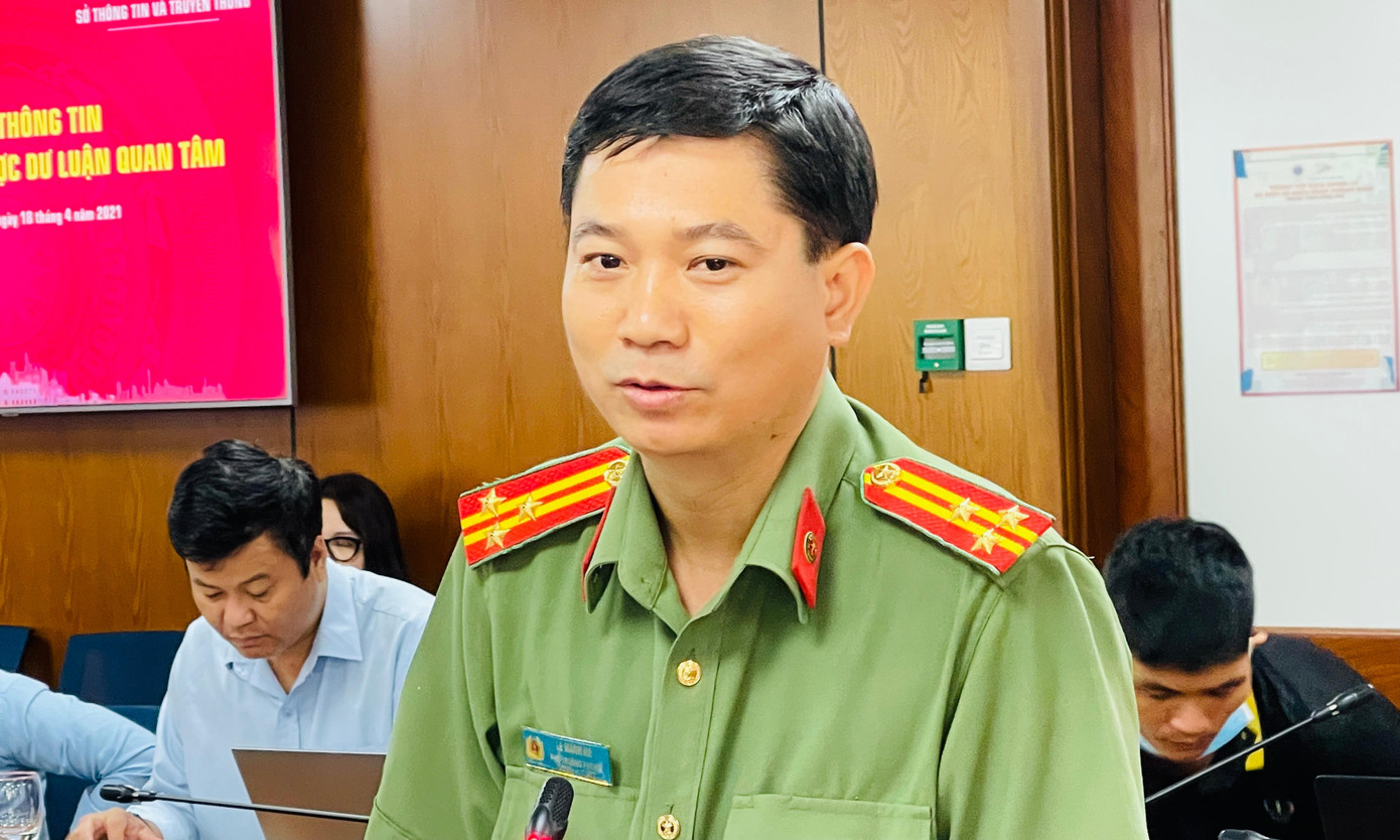 Thượng tá Lê Mạnh Hà, Phó Trưởng phòng Tham mưu - Công an TPHCM. Ảnh Văn Minh