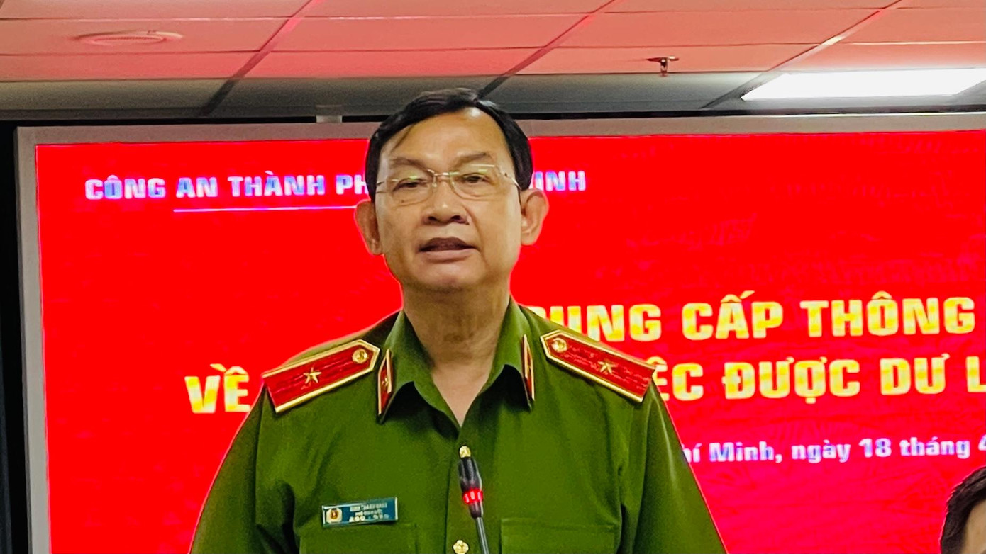 Thiếu tướng Đinh Thanh Nhàn, Phó Giám đốc Công an TPHCM. Ảnh Văn Minh