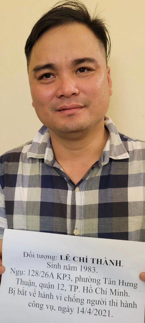 Đối tượng Lê Chí Thành bị bắt ngày 14/4. Ảnh CA