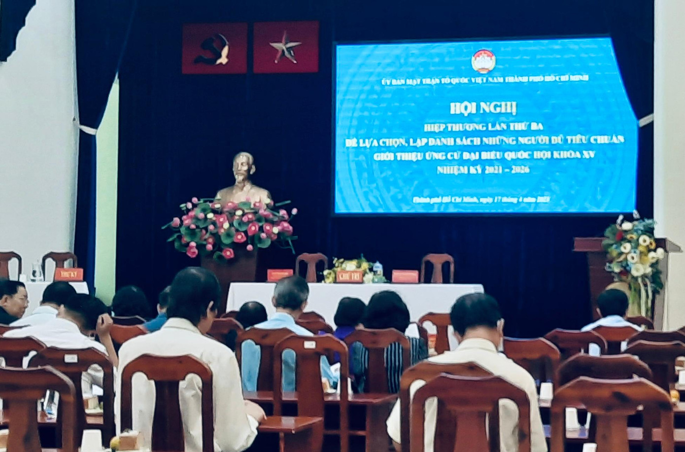 Sáng 17/4, Uỷ ban MTTQ Việt Nam TPHCM tổ chức hội nghị hiệp thương lần thứ 3. Ảnh Chang Chang Sáng 17/4, Uỷ ban MTTQ Việt Nam TPHCM tổ chức hội nghị hiệp thương lần thứ 3. Ảnh Chang Chang