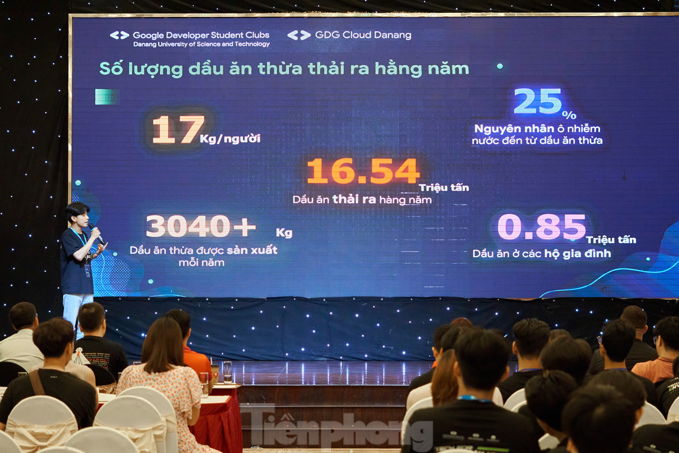 Vượt qua vòng loại, top 10 đội thi xuất sắc nhất bước vào phần thuyết trình trước hội đồng Ban giám khảo. Ảnh: Thái Lâm