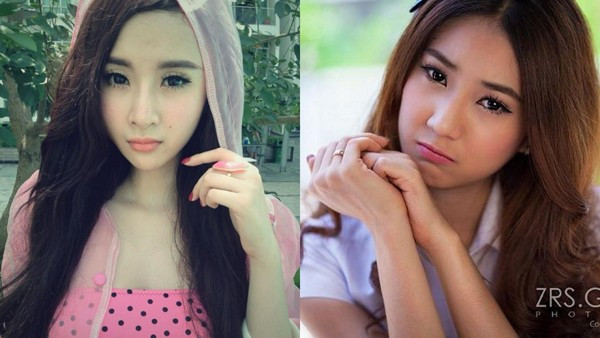 Cả hai trông rất giống nhau khi làm mặt phụng phịu