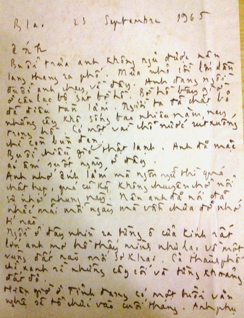 Bức thư tình Trịnh Công Sơn gửi Dao Ánh. Bức thư tình Trịnh Công Sơn gửi Dao Ánh