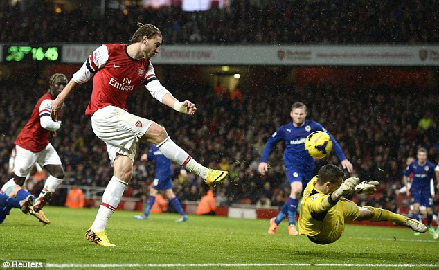 Pha ghi bàn của Bendtner