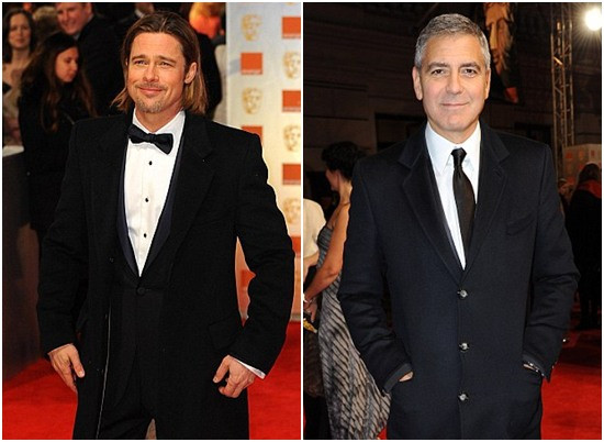 Brad Pitt, George Clooney đến dự giải BAFTA. Brad Pitt, George Clooney đến dự giải BAFTA