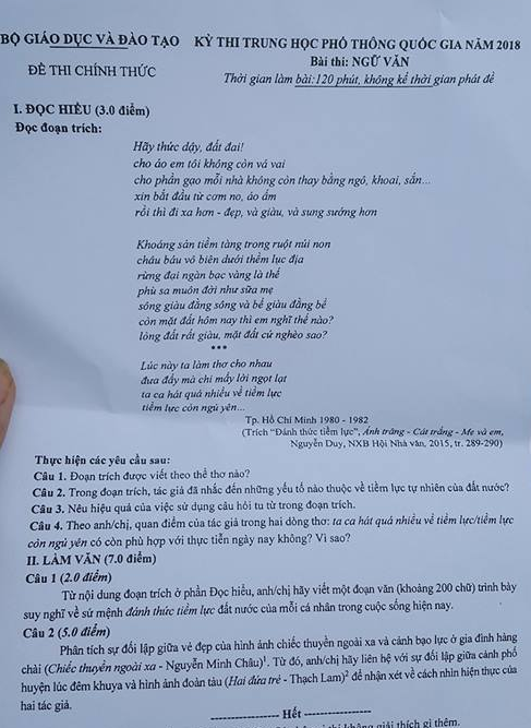 Còn nhiều băn khoăn trong đổi mới đề thi Ngữ Văn ảnh 1