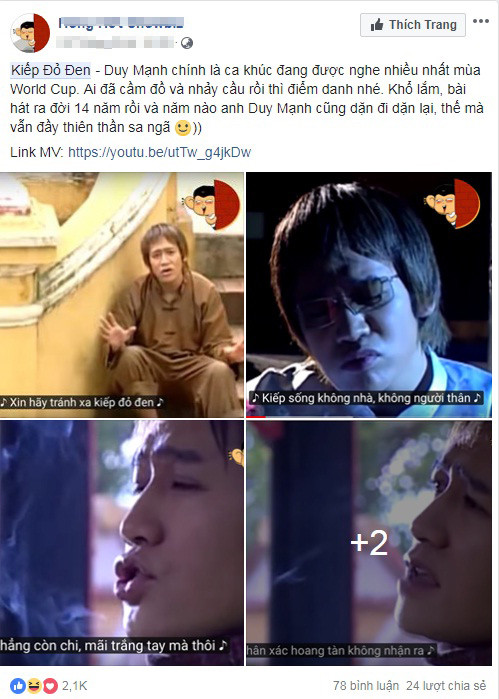 ‘Kiếp đỏ đen’ của Duy Mạnh được chia sẻ rầm rộ mùa World Cup 2018 ảnh 1