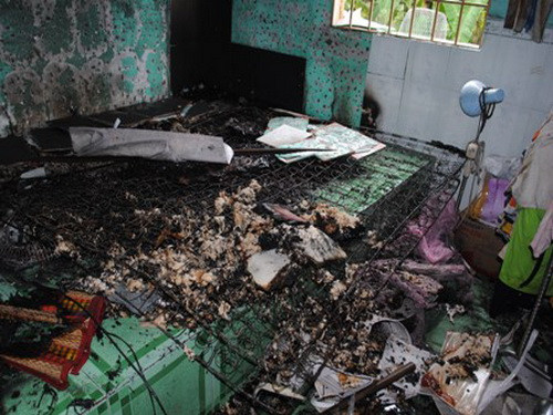 Hiện trường xảy ra vụ cháy. Hiện trường xảy ra vụ cháy