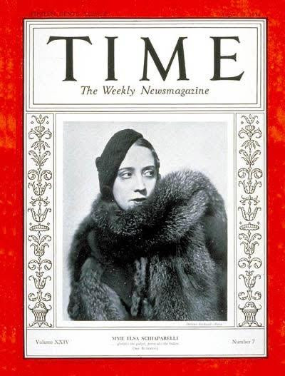 Elsa Schiaparelli - nhà thiết kế thời trang đầu tiên trên bìa TIME năm 1934. Elsa Schiaparelli - nhà thiết kế thời trang đầu tiên trên bìa TIME năm 1934.
