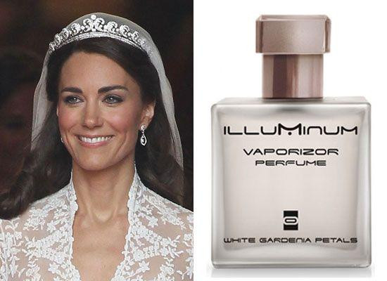 Trong đám cưới năm 2011, Công nương Kate Middleton đã chọn nước hoa White Gardenia Petals, từ thương hiệu ít được biết đến - Illuminum. Trong đám cưới năm 2011, Công nương Kate Middleton đã chọn nước hoa White Gardenia Petals, từ thương hiệu ít được biết đến - Illuminum.