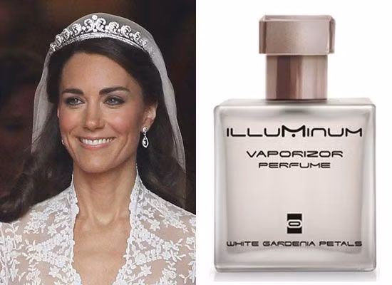 Trong đám cưới năm 2011, Công nương Kate Middleton đã chọn nước hoa White Gardenia Petals, từ thương hiệu ít được biết đến - Illuminum.