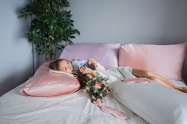 Vỏ gối bằng lụa sẽ giúp giữ nếp tóc của bạn vào ban đêm khi ngủ