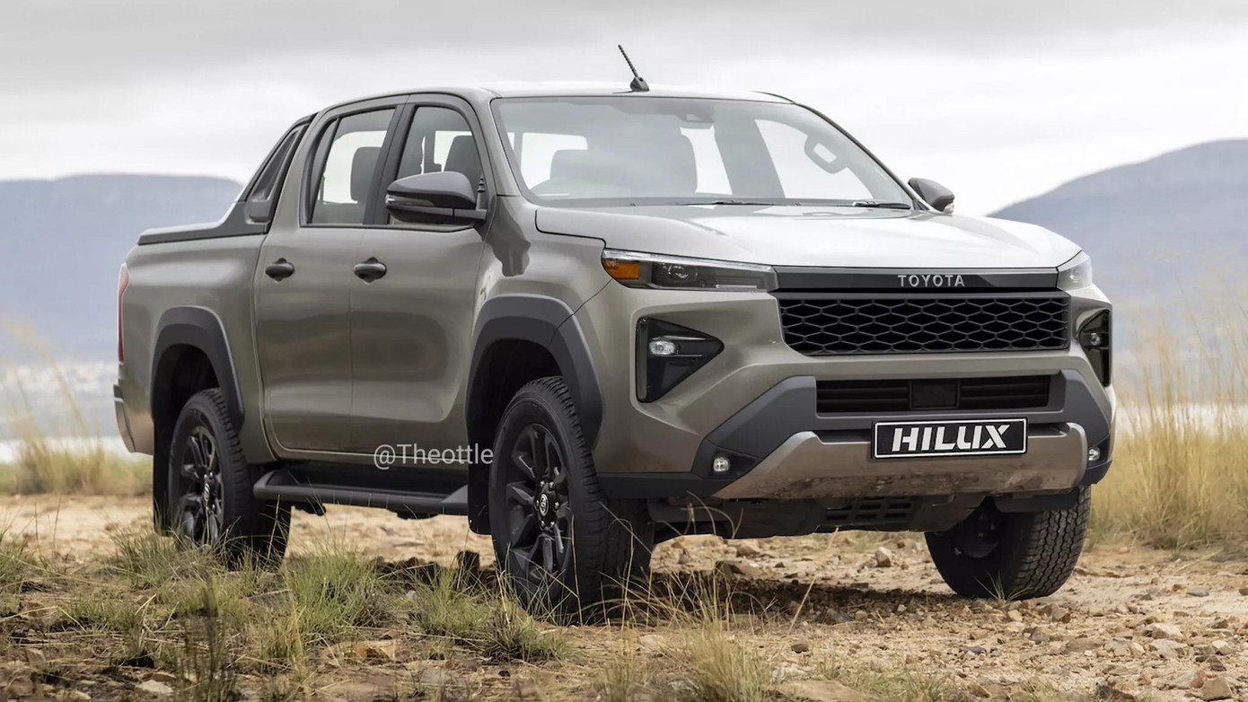 Bản dựng dự đoán thiết kế của bán tải Hilux thế hệ mới.