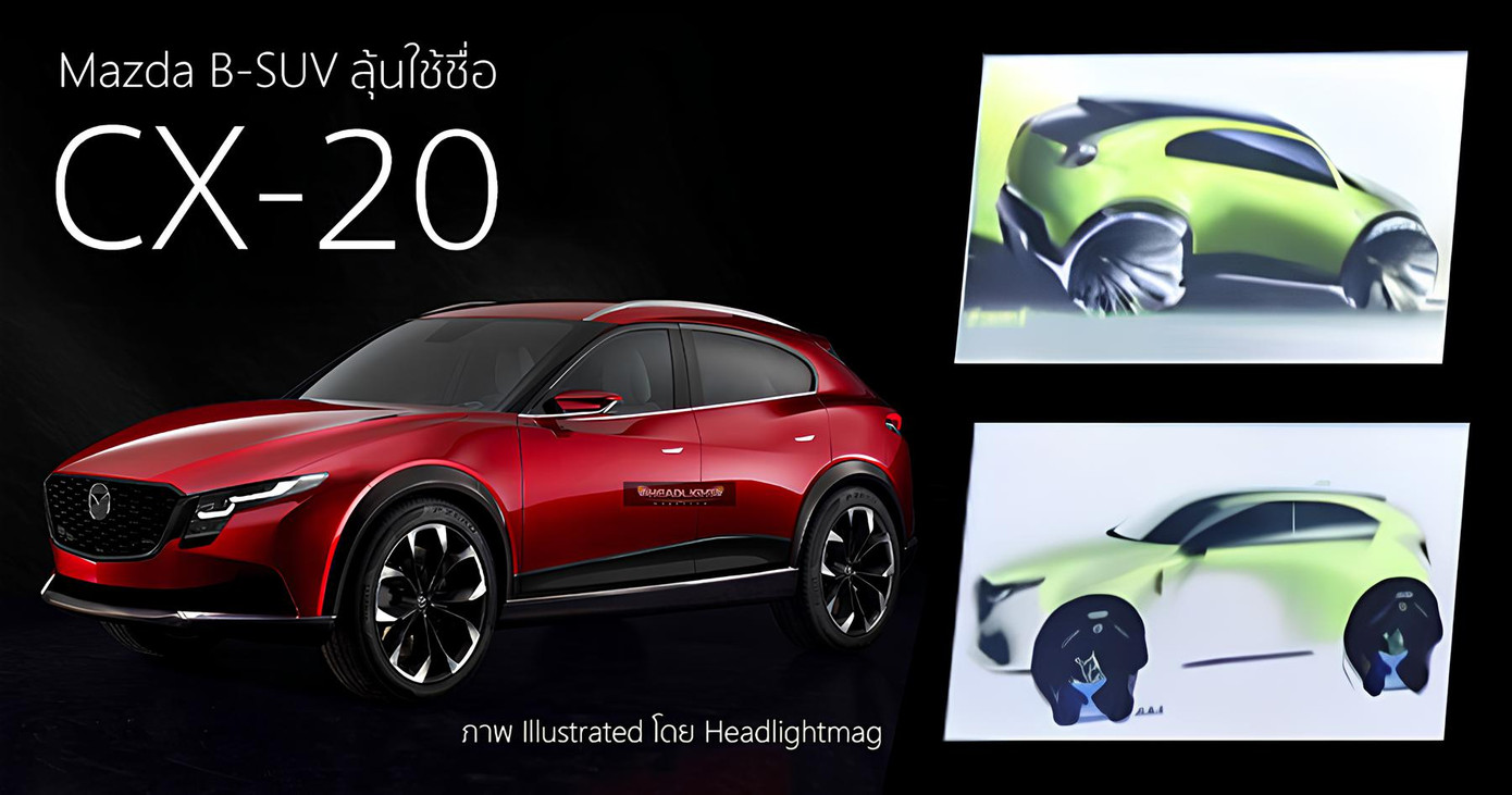 Mẫu SUV cỡ nhỏ mới thay thế Mazda CX-3 dự kiến có tên CX-20. Ảnh: Headlightmag Mẫu SUV cỡ nhỏ mới thay thế Mazda CX-3 dự kiến có tên CX-20. Ảnh: Headlightmag