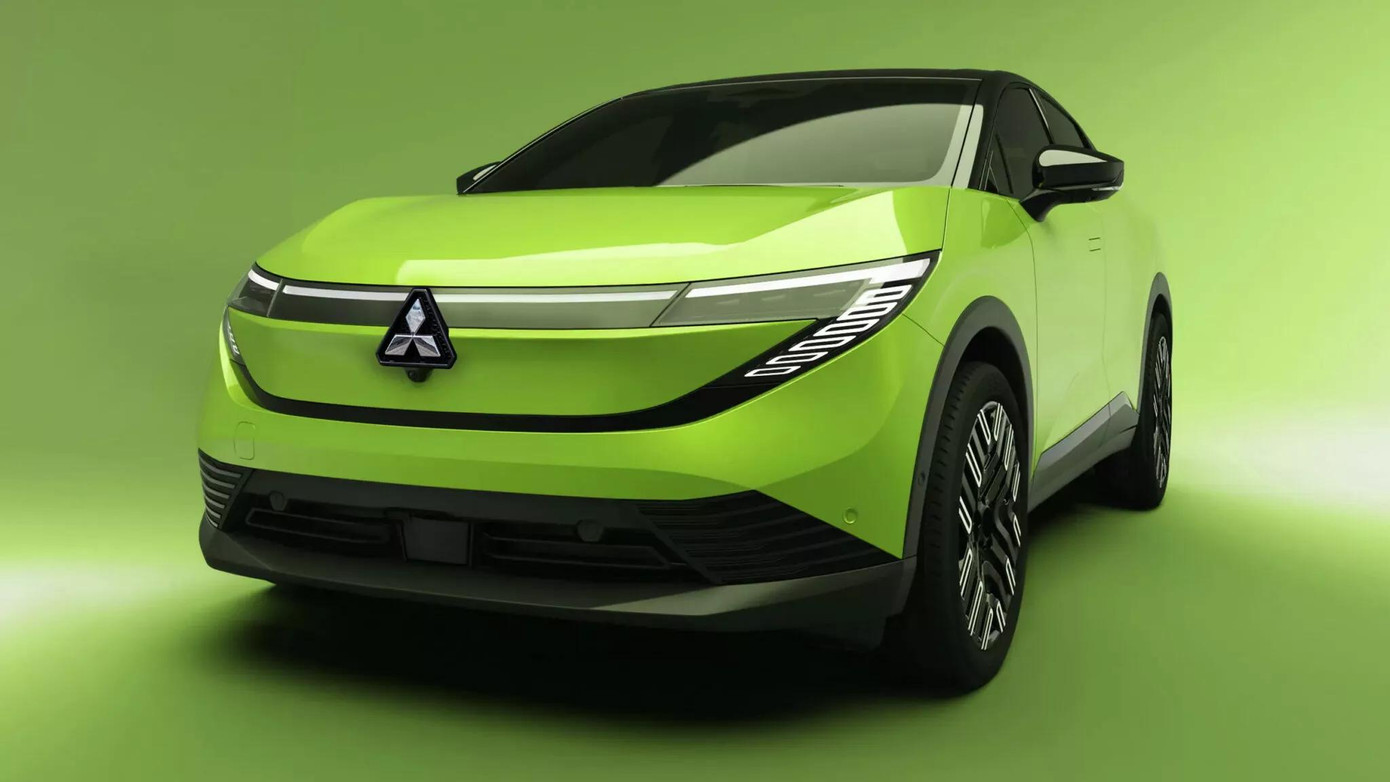 Hình ảnh mô phỏng mẫu xe điện Mitsubishi dựa trên Nissan Leaf.