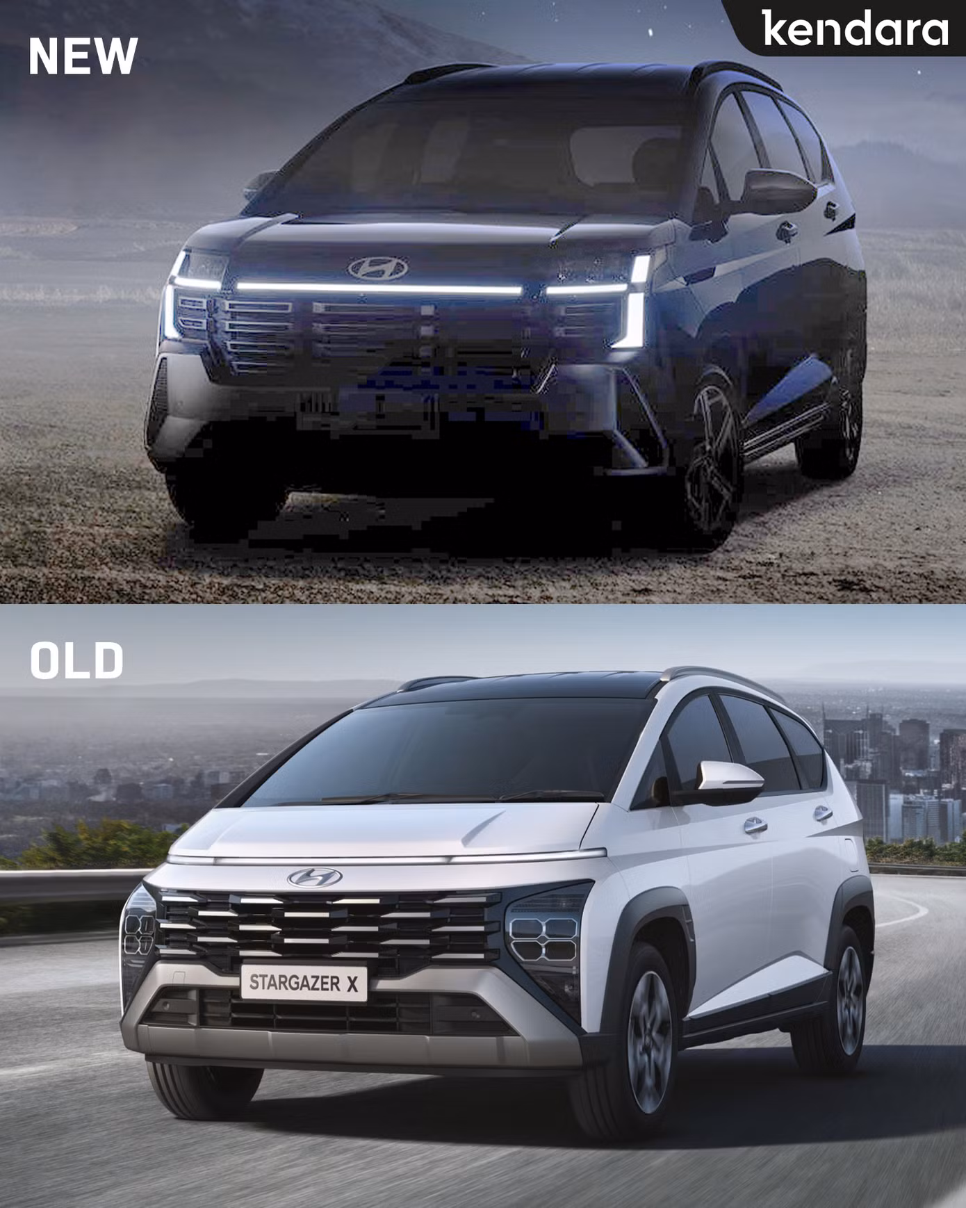 So sánh ngoại thất Hyundai Stargazer bản mới và bản hiện hành.