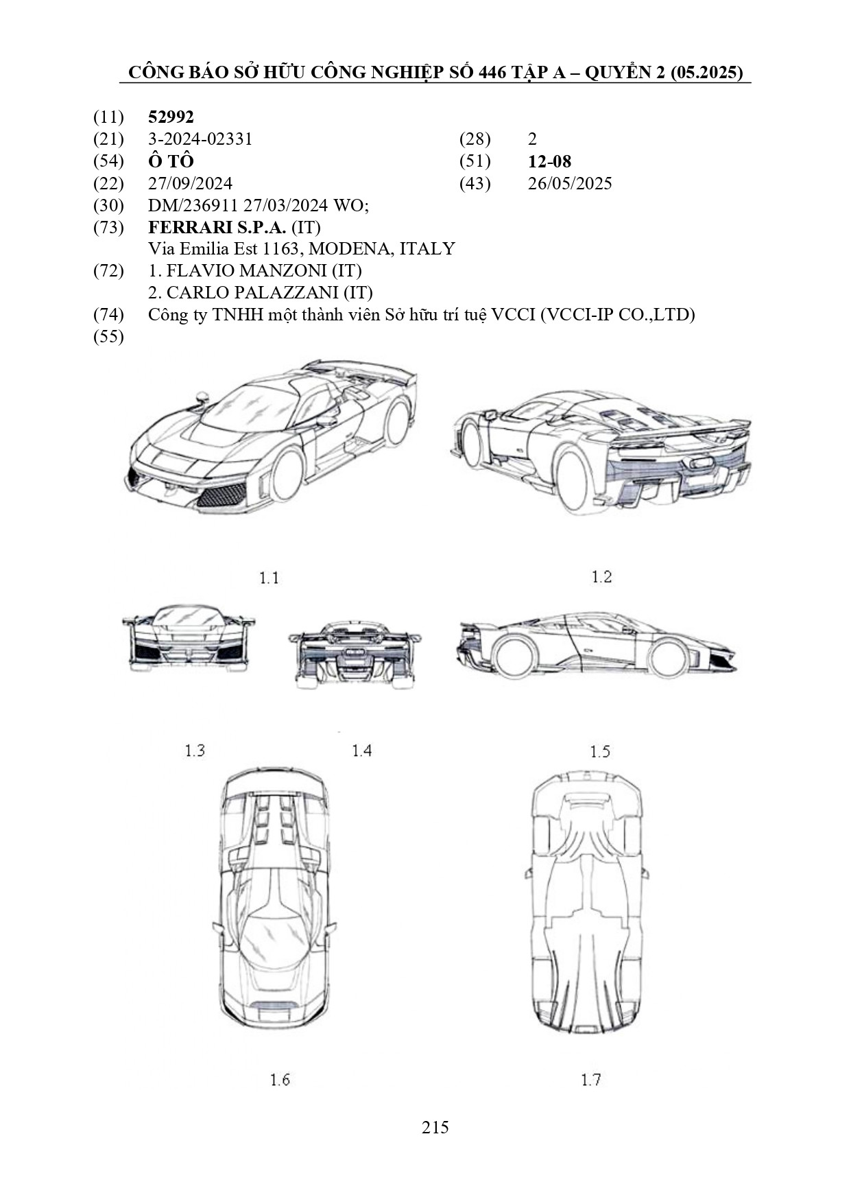 Ferrari F80 đã được đăng ký bảo hộ kiểu dáng tại Việt Nam. Ảnh: Cục Sở hữu trí tuệ Việt Nam. Ferrari F80 đã được đăng ký bảo hộ kiểu dáng tại Việt Nam. Ảnh: Cục Sở hữu trí tuệ Việt Nam.