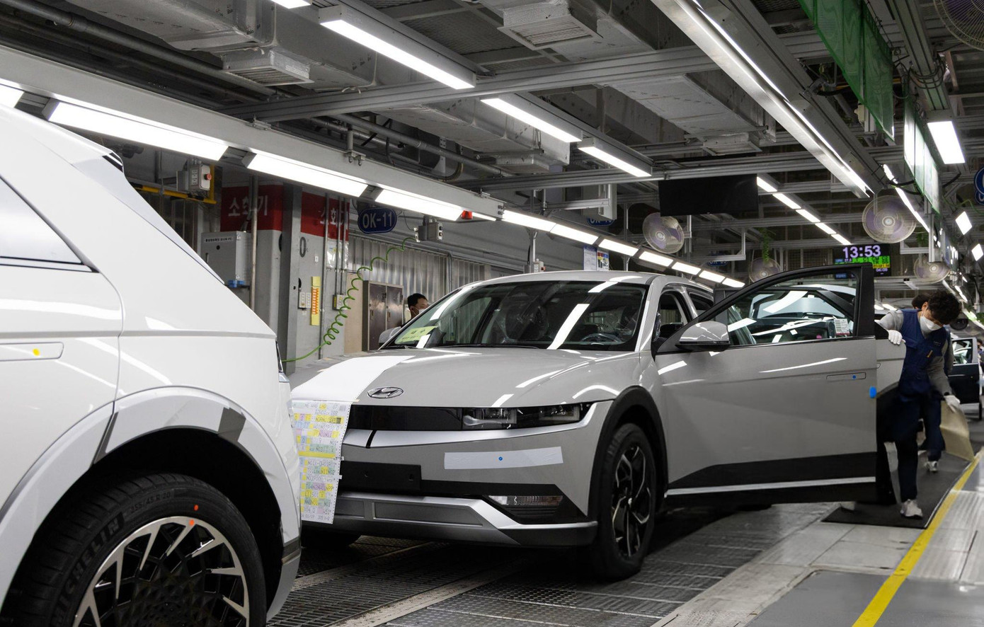 Mẫu xe điện Ioniq 5 được sản xuất tại nhà máy của Hyundai tại Ulsan, Hàn Quốc. Ảnh: Getty Mẫu xe điện Ioniq 5 được sản xuất tại nhà máy của Hyundai tại Ulsan, Hàn Quốc. Ảnh: Getty