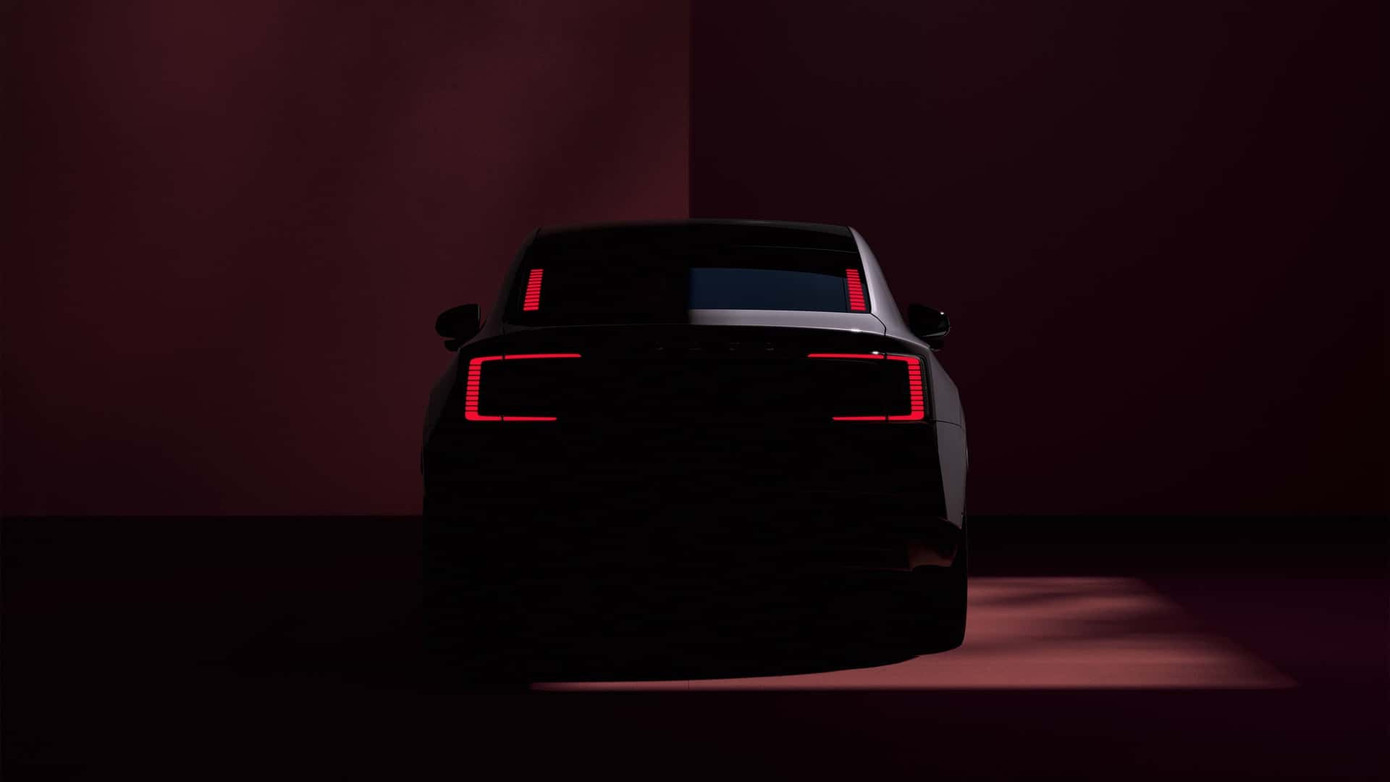 Hình ảnh đuôi xe ES90 với đèn LED được Volvo hé lộ trong video mới nhất.