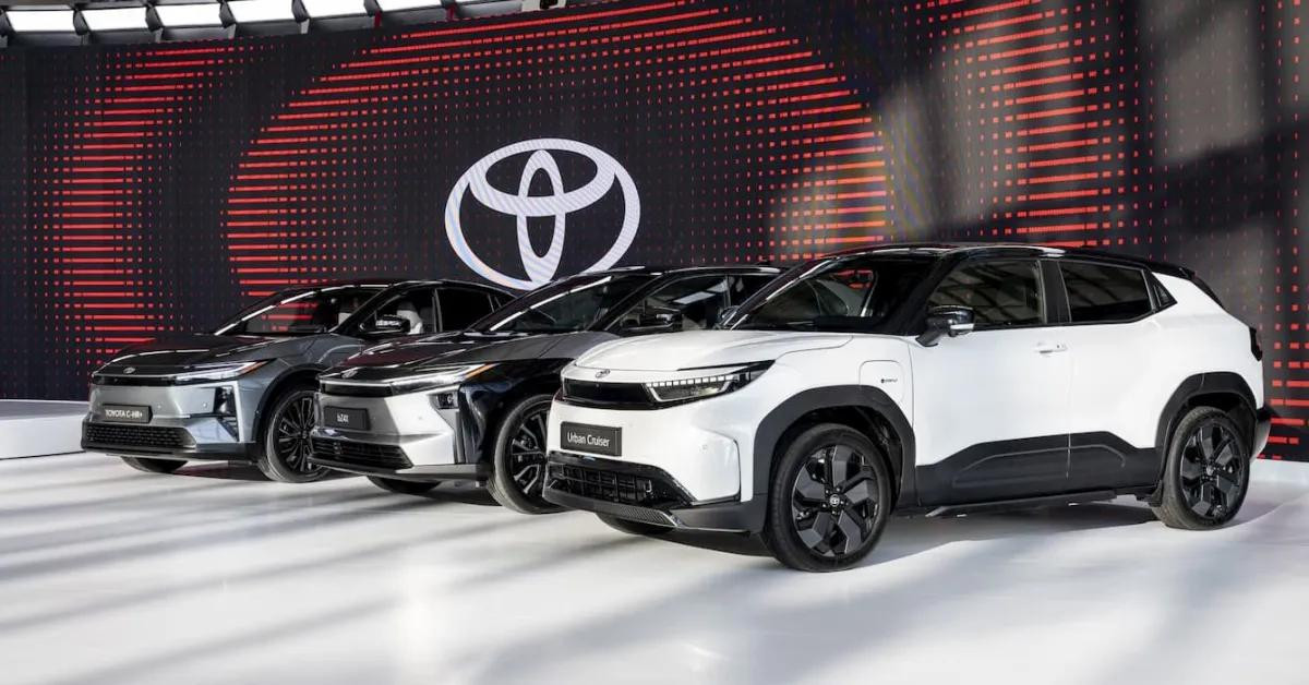 Bộ ba xe điện Toyota dành cho thị trường châu Âu gồm bZ4X, C-HR+ và Urban Cruiser. Bộ ba xe điện Toyota dành cho thị trường châu Âu gồm bZ4X, C-HR+ và Urban Cruiser.